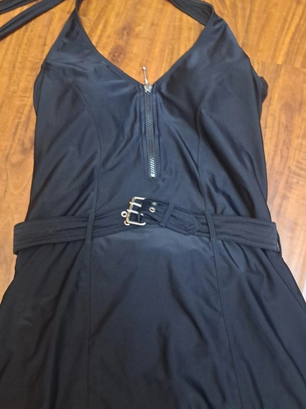 Zip Front Slimming Swim Dress Venus Black Beauty Sz 10 - Picture 5 of 6